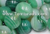 CAB718 15.5 inches 14mm round green agate gemstone beads wholesale