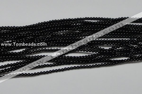 CAB720 15.5 inches 3mm round black agate gemstone beads wholesale