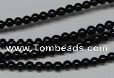 CAB721 15.5 inches 4mm round black agate gemstone beads wholesale