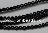 CAB721 15.5 inches 4mm round black agate gemstone beads wholesale