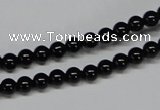 CAB722 15.5 inches 5mm round black agate gemstone beads wholesale