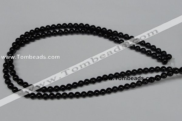 CAB723 15.5 inches 6mm round black agate gemstone beads wholesale