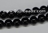 CAB724 15.5 inches 8mm round black agate gemstone beads wholesale