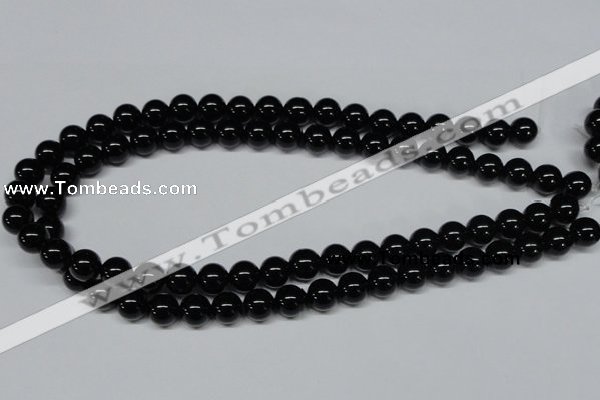 CAB725 15.5 inches 10mm round black agate gemstone beads wholesale