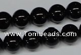 CAB726 15.5 inches 12mm round black agate gemstone beads wholesale