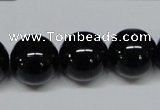 CAB728 15.5 inches 16mm round black agate gemstone beads wholesale