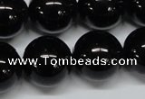 CAB729 15.5 inches 18mm round black agate gemstone beads wholesale