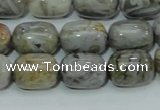 CAB73 15.5 inches 12*16mm egg-shaped silver needle agate beads