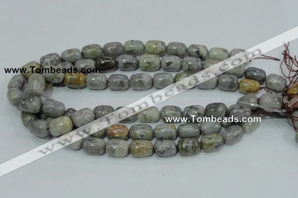 CAB73 15.5 inches 12*16mm egg-shaped silver needle agate beads