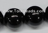 CAB731 15.5 inches 22mm round black agate gemstone beads wholesale