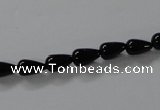 CAB732 15.5 inches 5*8mm teardrop black agate gemstone beads