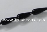 CAB734 15.5 inches 6*16mm teardrop black agate gemstone beads