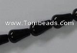 CAB736 15.5 inches 8*14mm teardrop black agate gemstone beads