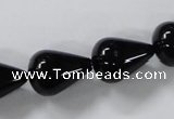 CAB738 15.5 inches 13*18mm teardrop black agate gemstone beads