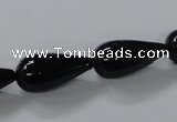 CAB739 15.5 inches 10*22mm teardrop black agate gemstone beads