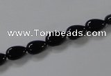 CAB744 15.5 inches 6*8mm flat teardrop black agate gemstone beads