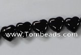 CAB755 15.5 inches 10*10mm top-drilled heart black agate beads