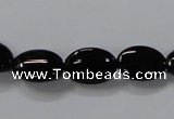 CAB757 15.5 inches 10*14mm oval black agate gemstone beads wholesale