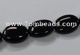 CAB758 15.5 inches 12*16mm oval black agate gemstone beads wholesale