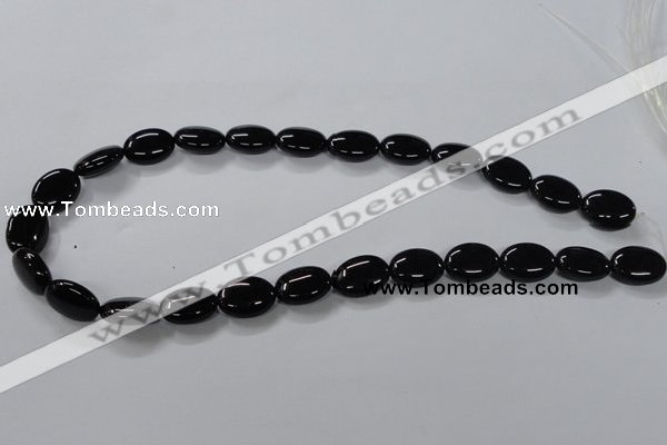 CAB758 15.5 inches 12*16mm oval black agate gemstone beads wholesale