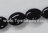 CAB759 15.5 inches 13*18mm oval black agate gemstone beads wholesale