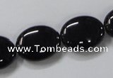 CAB761 15.5 inches 15*20mm oval black agate gemstone beads wholesale
