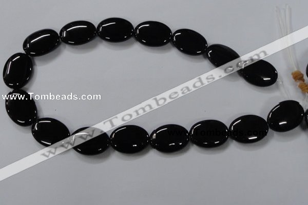 CAB762 15.5 inches 18*25mm oval black agate gemstone beads wholesale