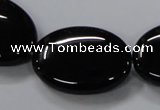 CAB764 15.5 inches 22*30mm oval black agate gemstone beads wholesale