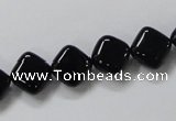 CAB765 15.5 inches 10*10mm diamond black agate gemstone beads