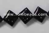 CAB766 15.5 inches 12*12mm diamond black agate gemstone beads