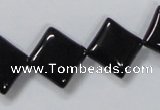 CAB767 15.5 inches 14*14mm diamond black agate gemstone beads