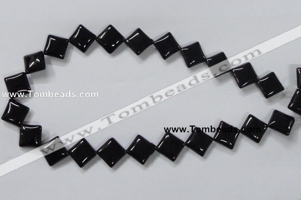 CAB767 15.5 inches 14*14mm diamond black agate gemstone beads