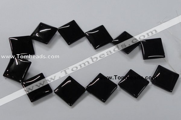 CAB768 15.5 inches 25*25mm diamond black agate gemstone beads