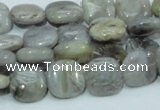 CAB77 15.5 inches 12*12mm square silver needle agate gemstone beads