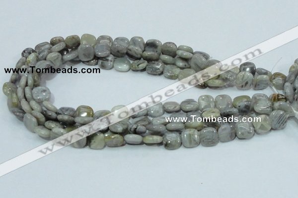 CAB77 15.5 inches 12*12mm square silver needle agate gemstone beads