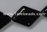 CAB770 15.5 inches 22*30mm rhombic black agate gemstone beads