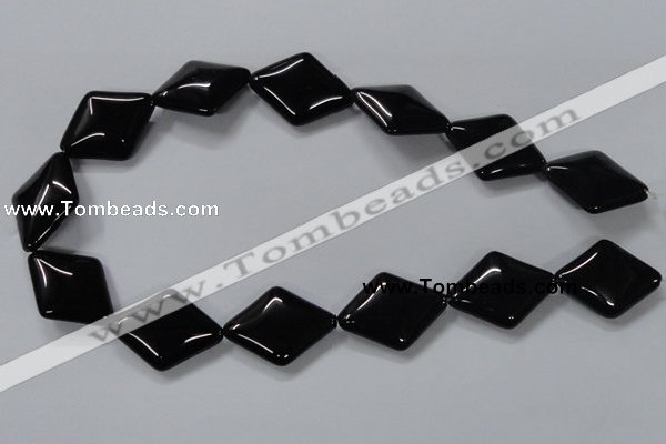 CAB770 15.5 inches 22*30mm rhombic black agate gemstone beads