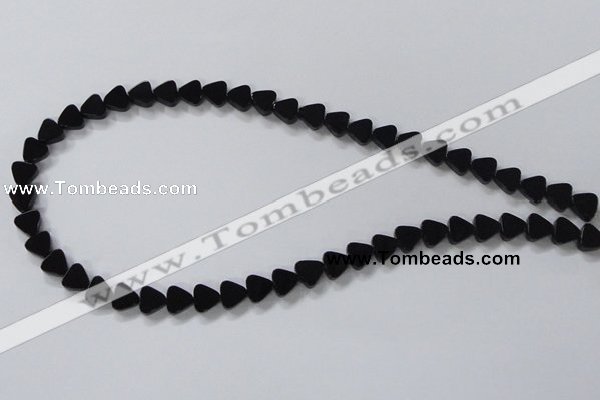 CAB774 15.5 inches 8*8mm triangle black agate gemstone beads