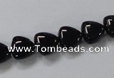 CAB775 15.5 inches 10*10mm triangle black agate gemstone beads