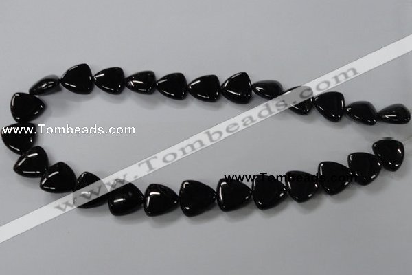 CAB776 15.5 inches 16*16mm triangle black agate gemstone beads