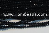 CAB780 15.5 inches 2mm faceted round black agate gemstone beads