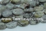 CAB79 15.5 inches 8*12mm oval silver needle agate gemstone beads