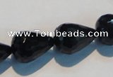 CAB800 15.5 inches 14*20mm faceted teardrop black gemstone agate beads