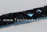 CAB802 15.5 inches 12*12mm faceted square black gemstone agate beads