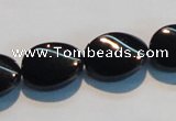 CAB814 15.5 inches 13*18mm twisted oval black agate gemstone beads