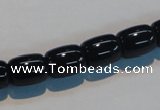 CAB819 15.5 inches 10*12mm drum black agate gemstone beads wholesale