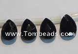 CAB828 10*14mm top-drilled teardrop black agate gemstone beads