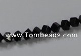 CAB830 15.5 inches 4*4mm cube black agate gemstone beads wholesale