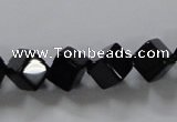 CAB831 15.5 inches 8*8mm cube black agate gemstone beads wholesale