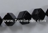 CAB832 15.5 inches 10*10mm cube black agate gemstone beads wholesale